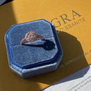 Rose Gold Moissanite Diamond Ring
